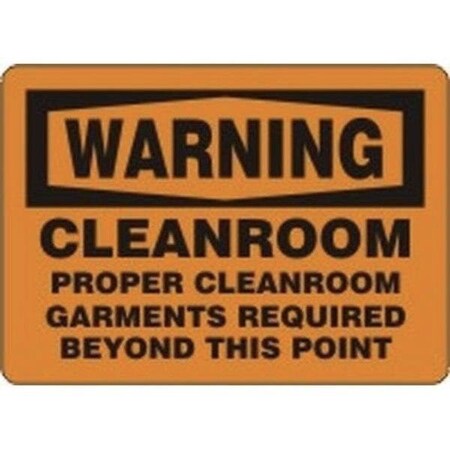Accuform OSHA WARNING SAFETY SIGN CLEANROOM  MCLR506XT MCLR506XT